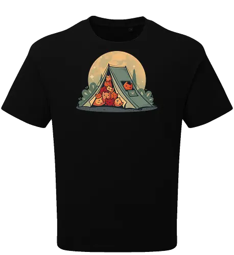Cat Camping - camping, Cats, kitten, wilderConsoles - Oversize T-Shirt