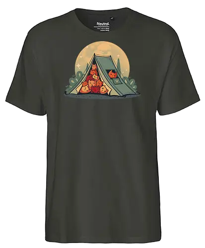 Cat Camping - camping, Cats, kitten, wilderConsoles - Fairtrade T-Shirt