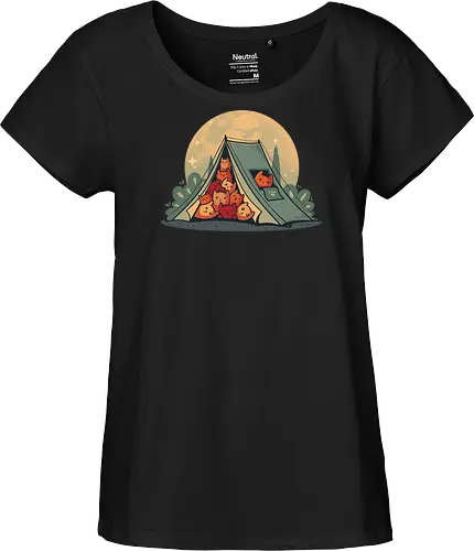 Cat Camping - camping, Cats, kitten, wilderConsoles - Fairtrade Girl Shirt