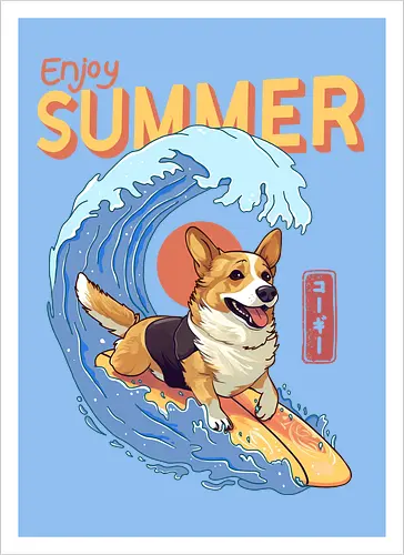 Corgi Enjoy Summer