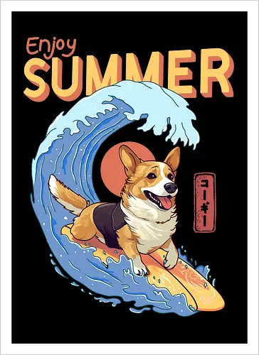 Corgi Enjoy Summer
