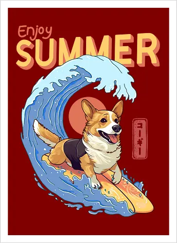Corgi Enjoy Summer