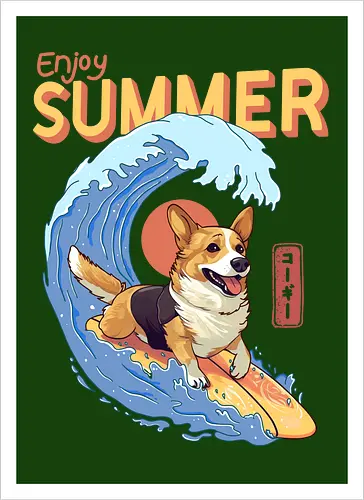 Corgi Enjoy Summer