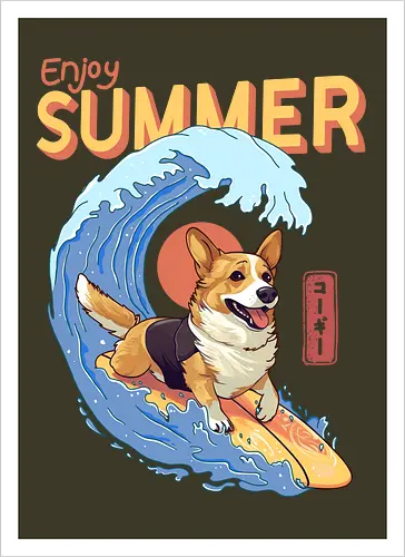 Corgi Enjoy Summer