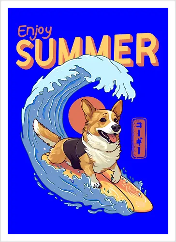Corgi Enjoy Summer