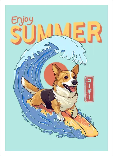 Corgi Enjoy Summer