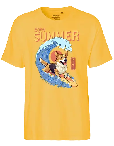 Corgi Enjoy Summer - corgi, dog, Surfing, summer - Fairtrade T-Shirt