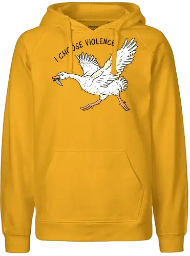 Goose Chooses Violence - goose, knife - Fairtrade Hoodie