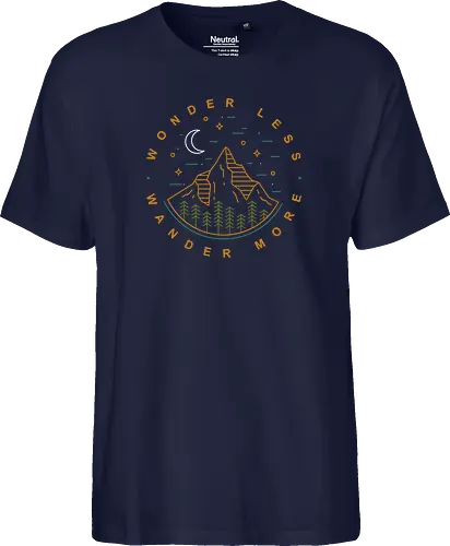 Wonder Less, Wander More - wandern, wonder, nature, outside - Fairtrade T-Shirt