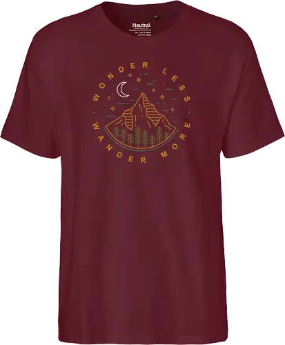 Wonder Less, Wander More - wandern, wonder, nature, outside - Fairtrade T-Shirt