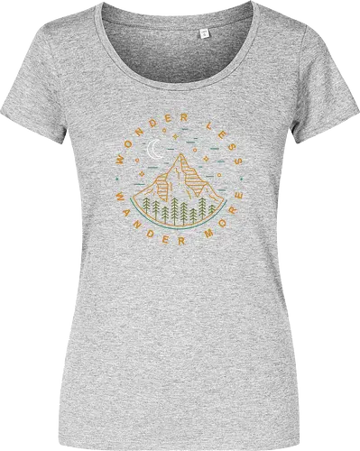 Wonder Less, Wander More - wandern, wonder, nature, outside - Women T-Shirt