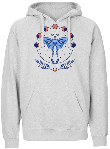 Luna Moth & Moon Phases - moth, moon, mond, Motte, Falter - Fairtrade Hoodie