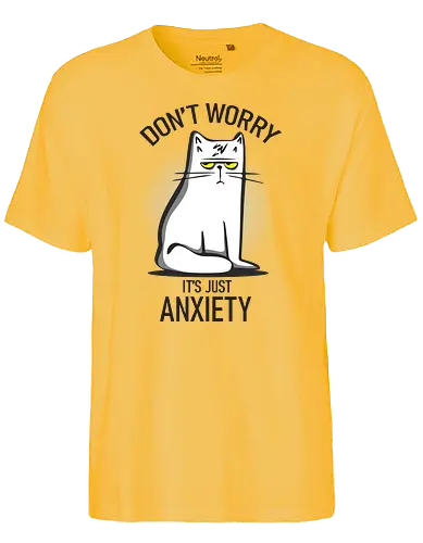 anxiety - cat, katze, anxiety - Fairtrade T-Shirt