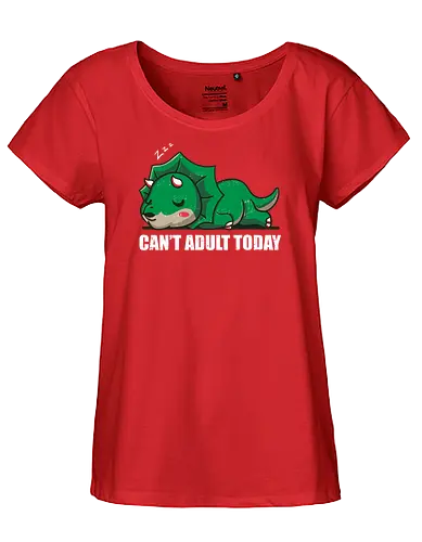 cant adult today - triceratops, dinosaur, sleepy, Drming - Fairtrade Girl Shirt