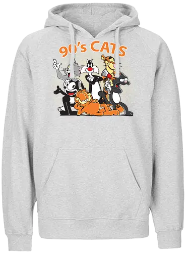 90s cats - neunziger, Katzen, tiger, serien - Fairtrade Hoodie