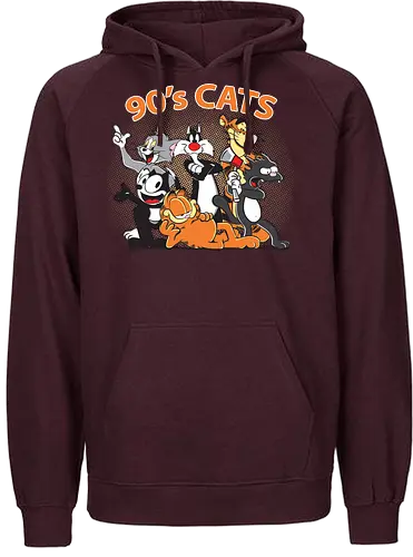 90s cats - neunziger, Katzen, tiger, serien - Fairtrade Hoodie