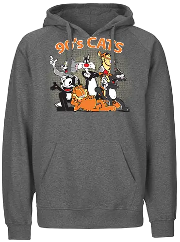90s cats - neunziger, Katzen, tiger, serien - Fairtrade Hoodie