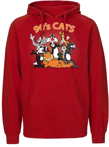 90s cats - neunziger, Katzen, tiger, serien - Fairtrade Hoodie