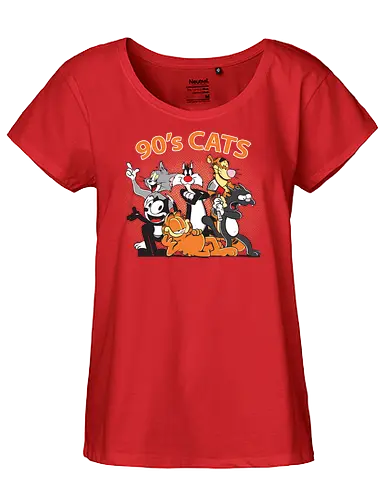 90s cats - neunziger, Katzen, tiger, serien - Fairtrade Girl Shirt