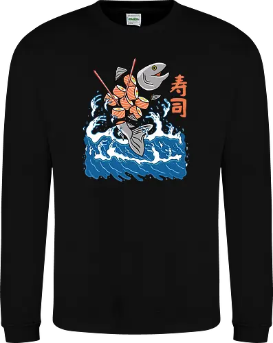 Salmon Sushi in the Wave