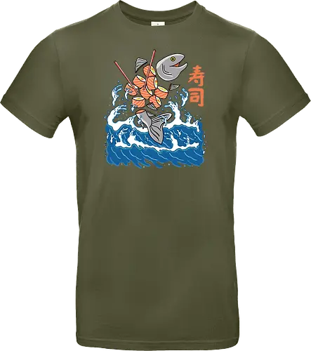 Salmon Sushi in the Wave