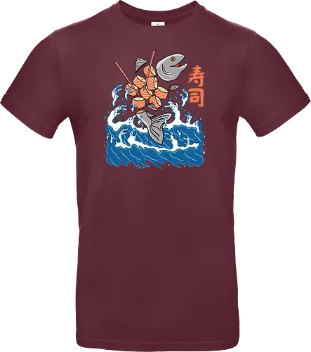 Salmon Sushi in the Wave