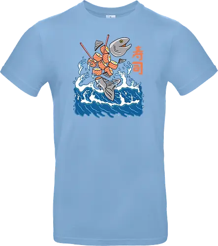 Salmon Sushi in the Wave