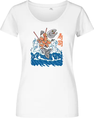 Salmon Sushi in the Wave