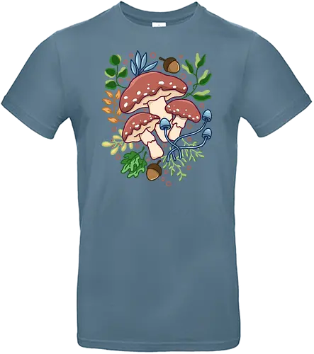 Mushroom and Floral - mushroom, pilz, plant, Floral - Standard T-Shirt