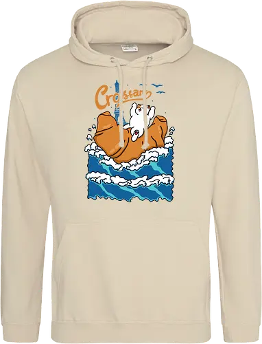 Croissant and Cat in the Wave