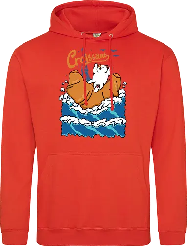 Croissant and Cat in the Wave