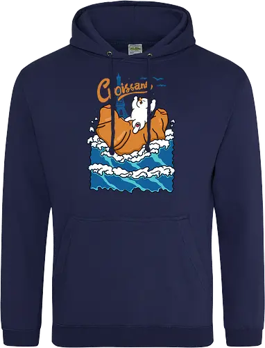 Croissant and Cat in the Wave