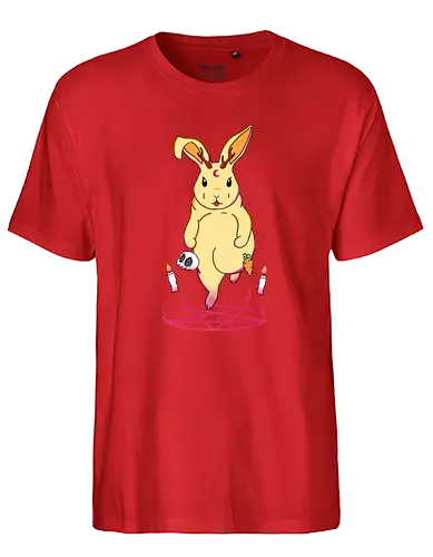 Summoning Cute Jackalope Yellow - summon, pentagram, bunny - Fairtrade T-Shirt