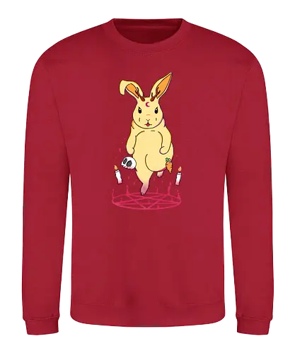 Summoning Cute Jackalope Yellow - summon, pentagram, bunny - Sweatshirt