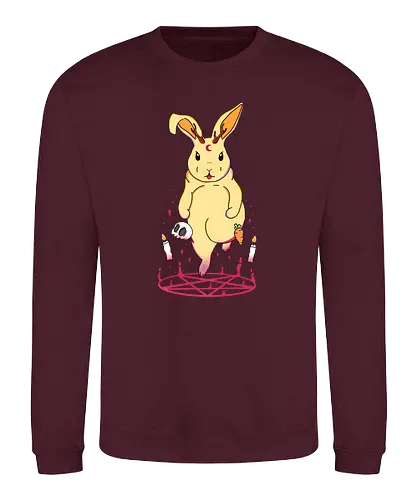 Summoning Cute Jackalope Yellow - summon, pentagram, bunny - Sweatshirt