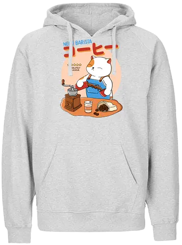 Neko Barista - katze, cat, neko, coffee, kaffee - Fairtrade Hoodie