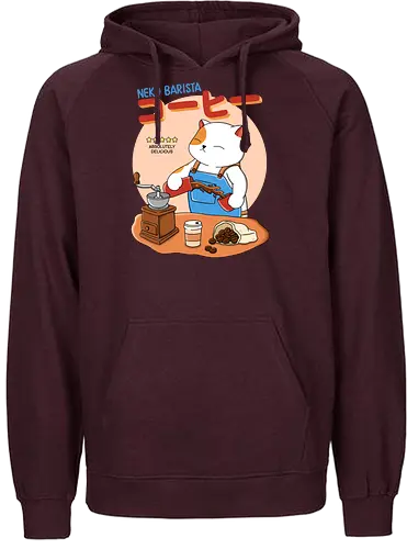 Neko Barista - katze, cat, neko, coffee, kaffee - Fairtrade Hoodie