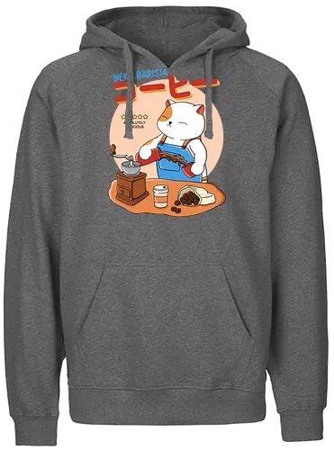 Neko Barista - katze, cat, neko, coffee, kaffee - Fairtrade Hoodie