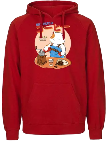 Neko Barista - katze, cat, neko, coffee, kaffee - Fairtrade Hoodie
