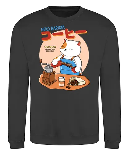 Neko Barista - katze, cat, neko, coffee, kaffee - Sweatshirt