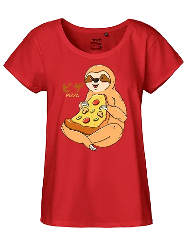 Sloth Pizza - pizza, sloth, faultier - Fairtrade Girl Shirt