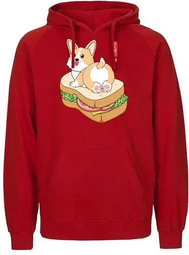 Corgi Sandwich - Sandwich, dog, cute, corgi - Fairtrade Hoodie