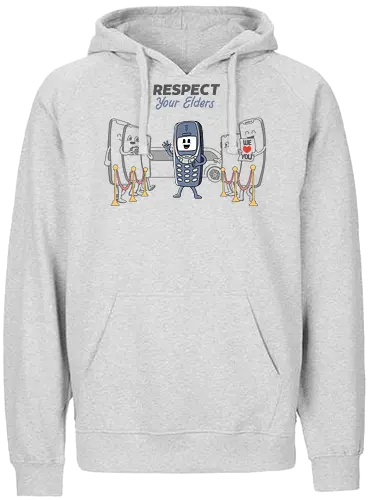 Always Respect - Cellphone, handy, Old, retro, Unzerstörbar, Indestructible - Fairtrade Hoodie