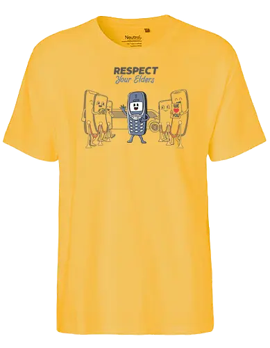 Always Respect - Cellphone, handy, Old, retro, Unzerstörbar, Indestructible - Fairtrade T-Shirt