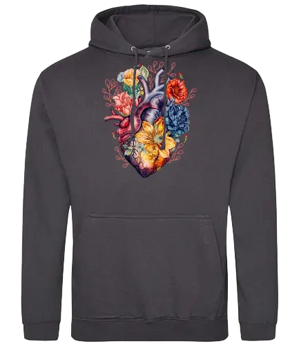 Heart and Flower - life, leben, herz, blumen, beautiful - Standard Hoodie