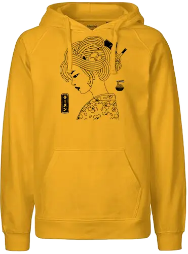Ramen Geisha Minimalist - japan, ramen, geisha, noodlesoup - Fairtrade Hoodie