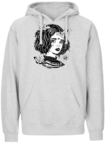 Gothic Girl - goth, girl, dark, illustration - Fairtrade Hoodie