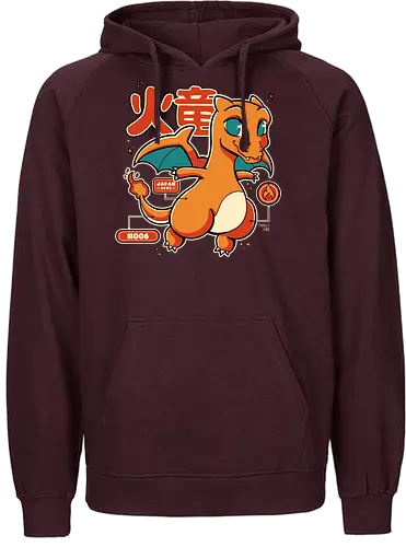 Fire Dragon - pocket, monster, fire, dragon, drache - Fairtrade Hoodie