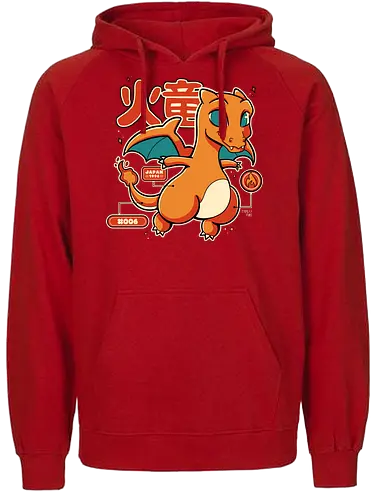 Fire Dragon - pocket, monster, fire, dragon, drache - Fairtrade Hoodie