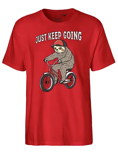Keep Going Sloth - faultier, sloth, bike - Fairtrade T-Shirt